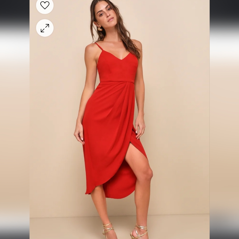 Reinette Rust Red Midi Dress Size XL